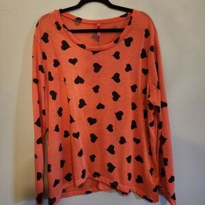 Orange Heart Sweater